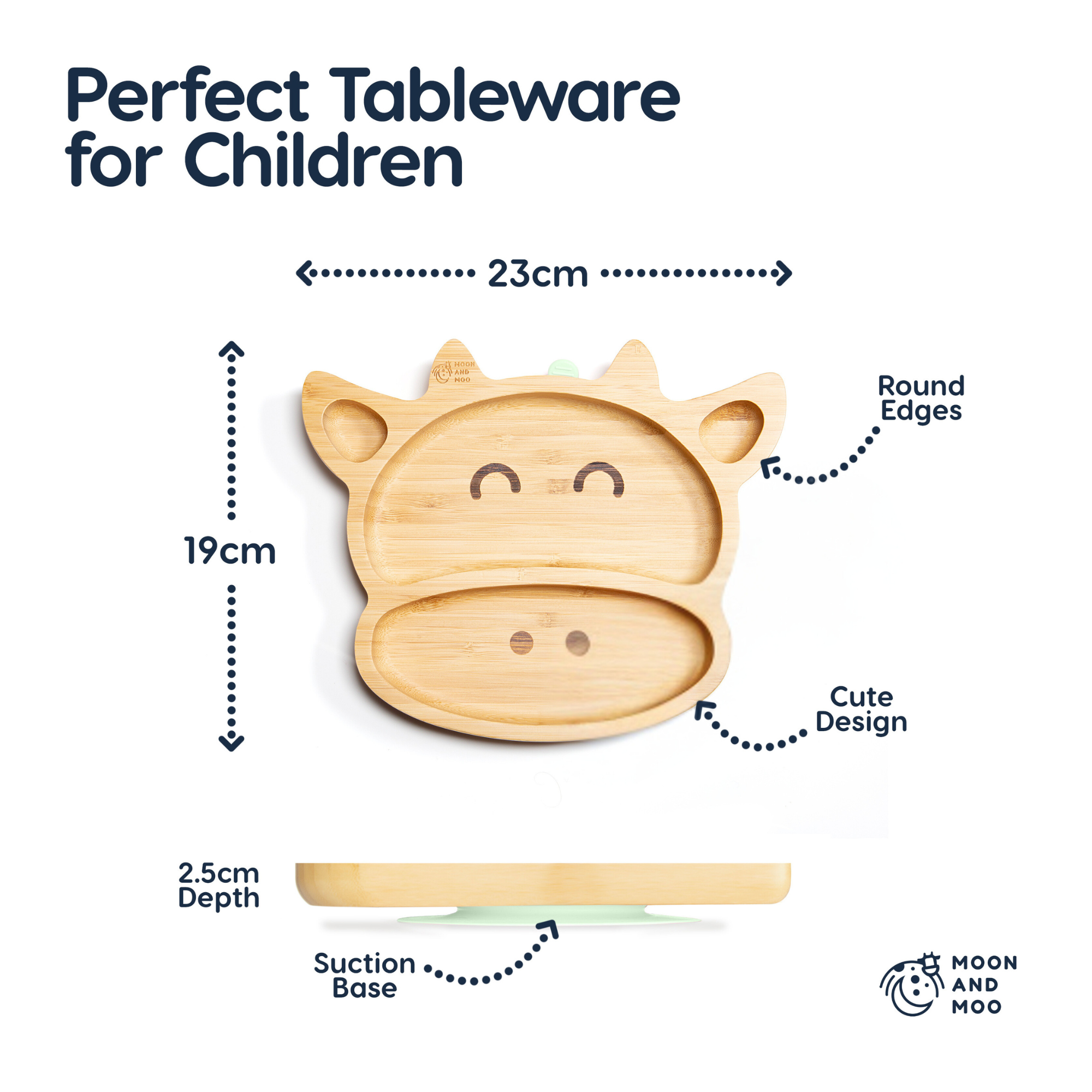 Bamboo Suction Cow Plate & Bowl Set
