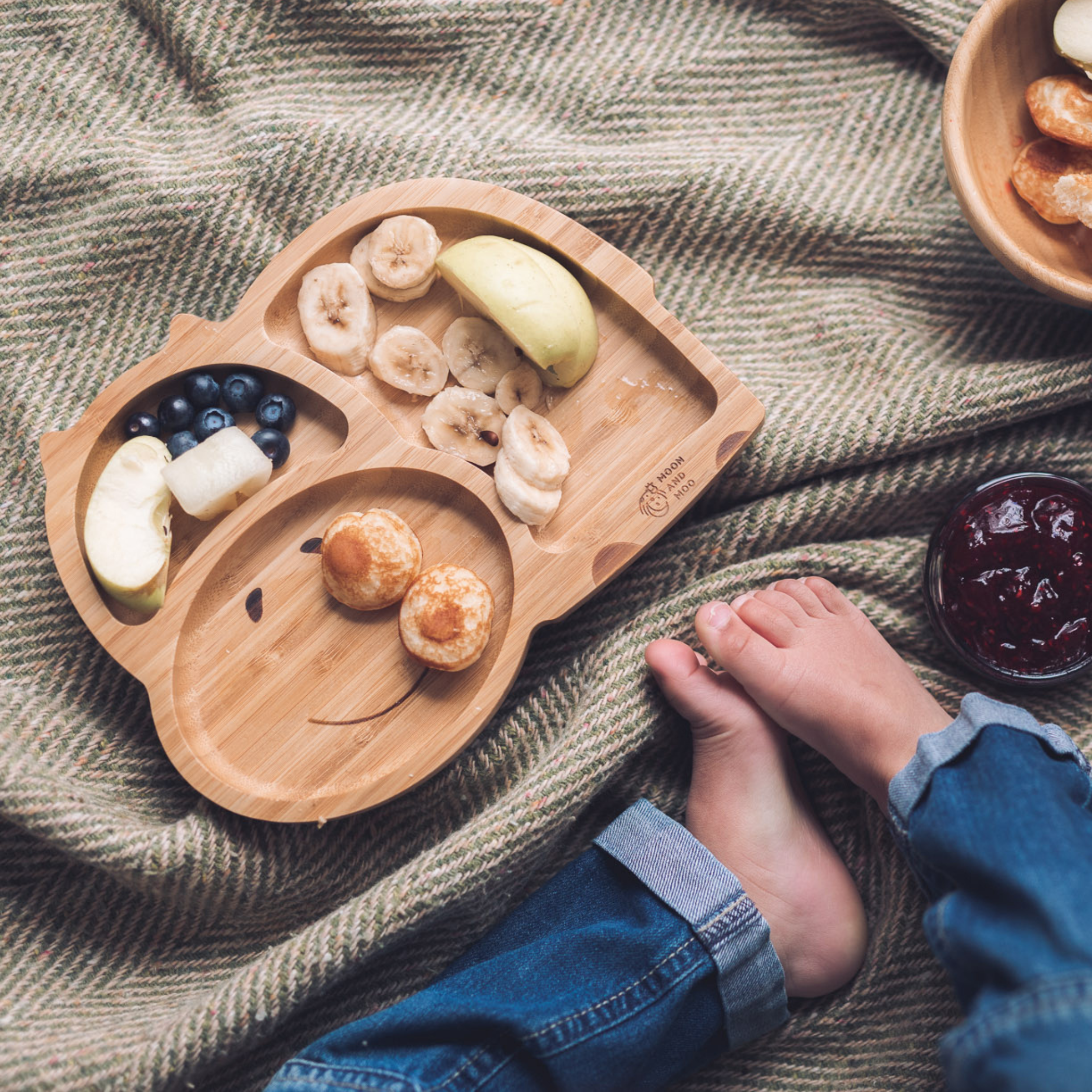 Bamboo Suction Hippo Plate & Bowl Set