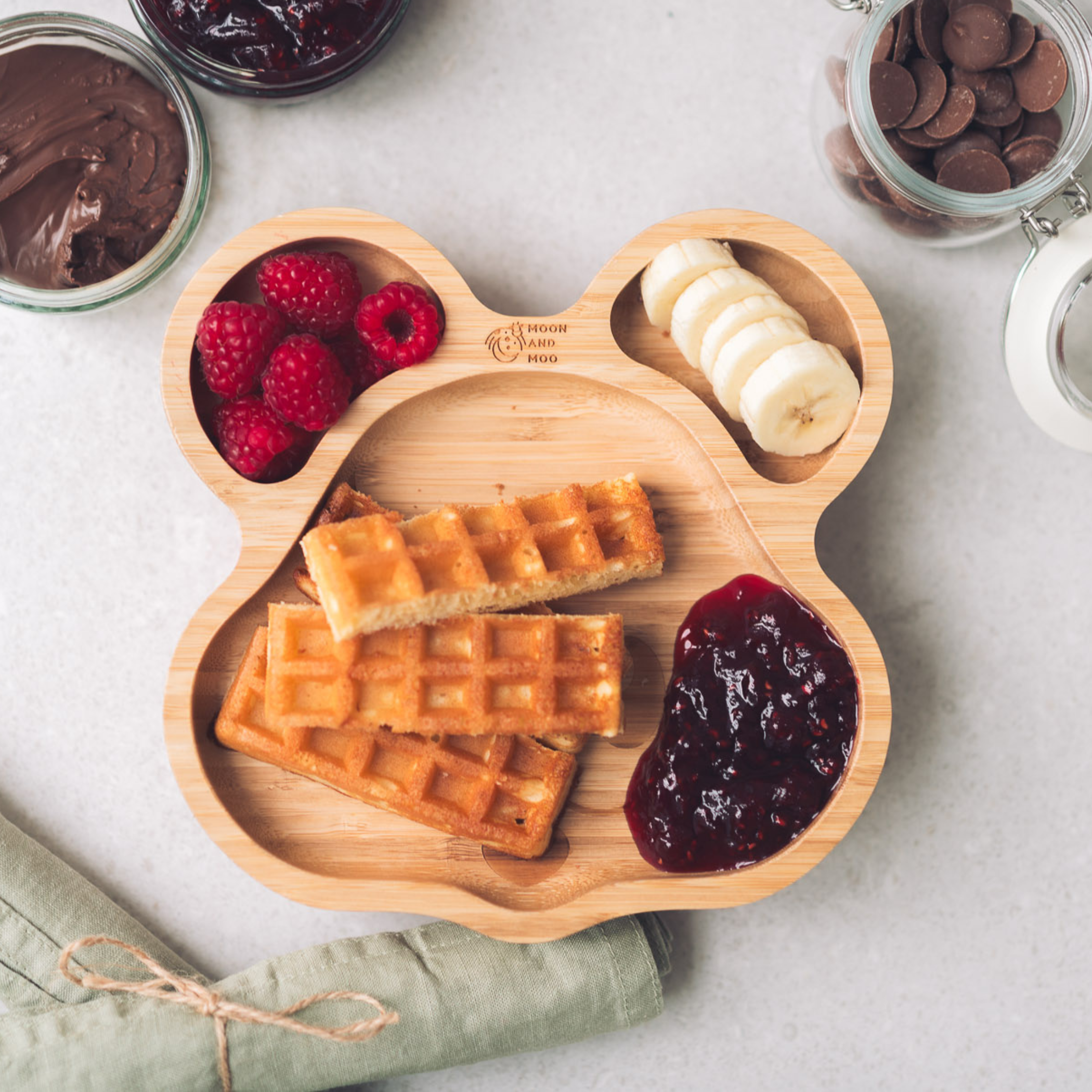 Bamboo Suction Mouse Plate & Bowl Set