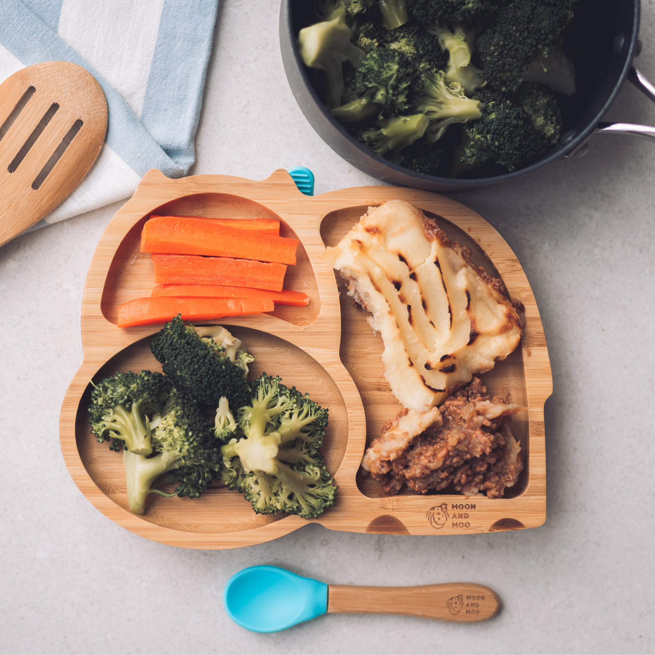 Bamboo Suction Hippo Plate & Bowl Set