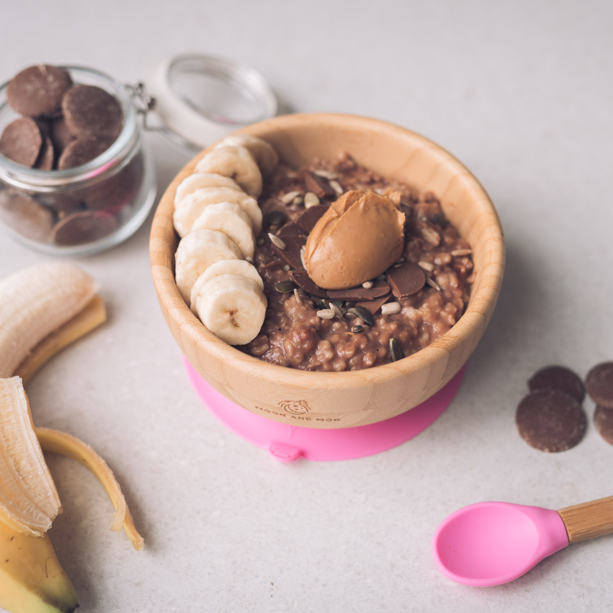 Bamboo Suction Cow Plate & Bowl Set