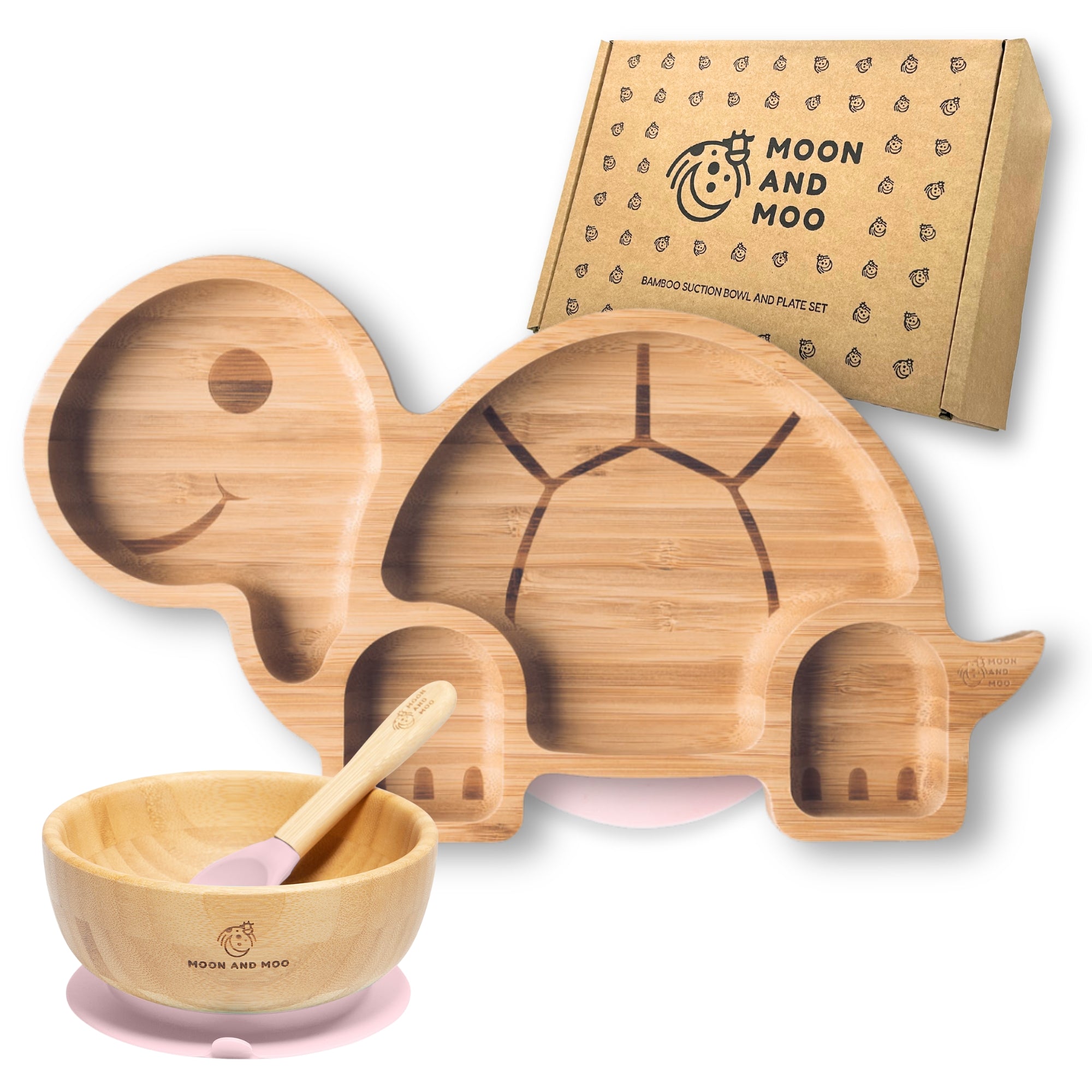 Bamboo Suction Tortoise Plate & Bowl Set