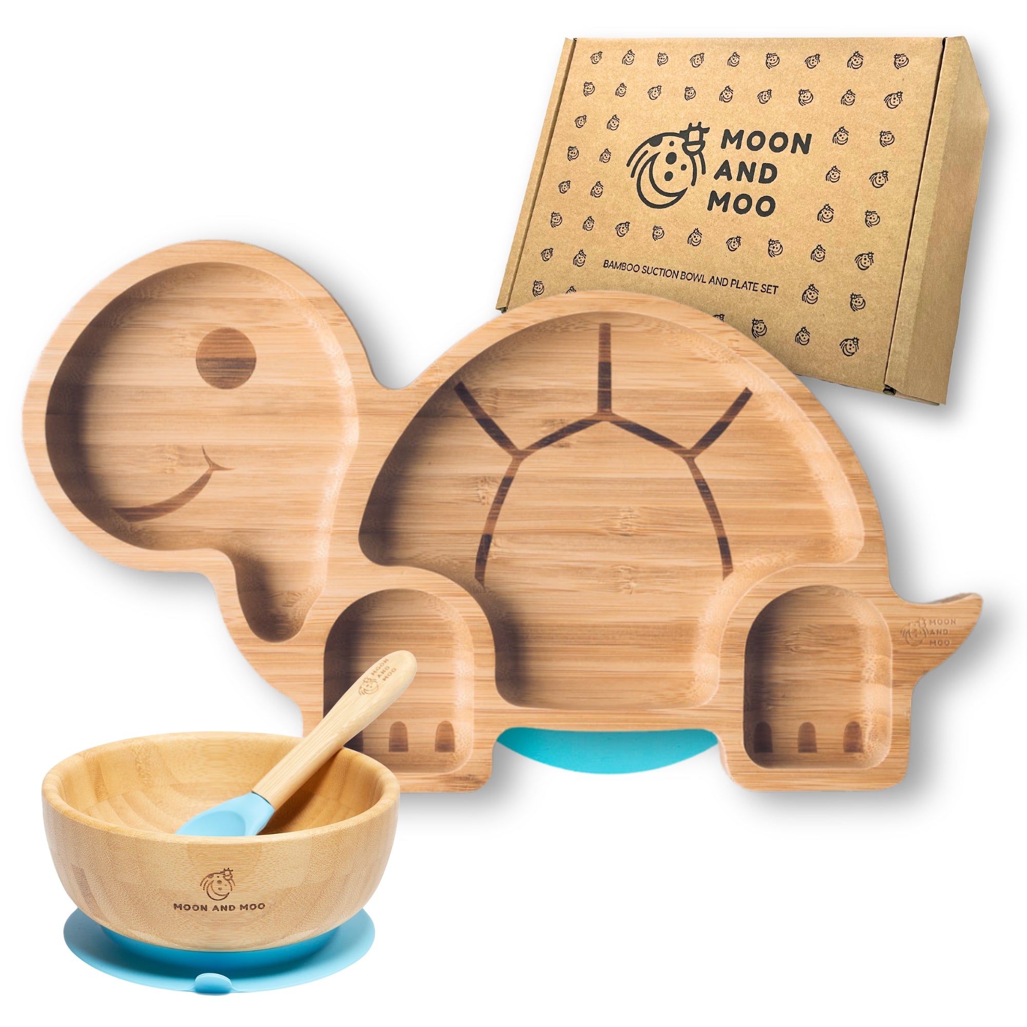 Bamboo Suction Tortoise Plate & Bowl Set