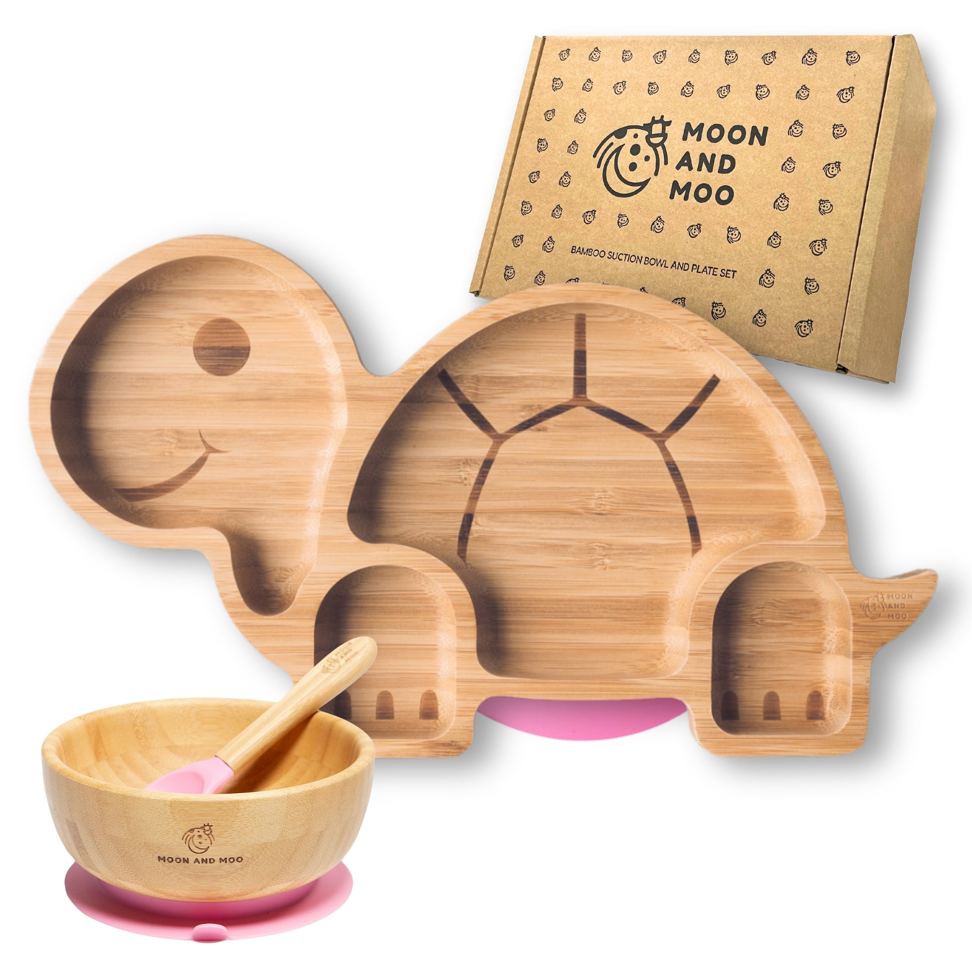 Bamboo Suction Tortoise Plate & Bowl Set