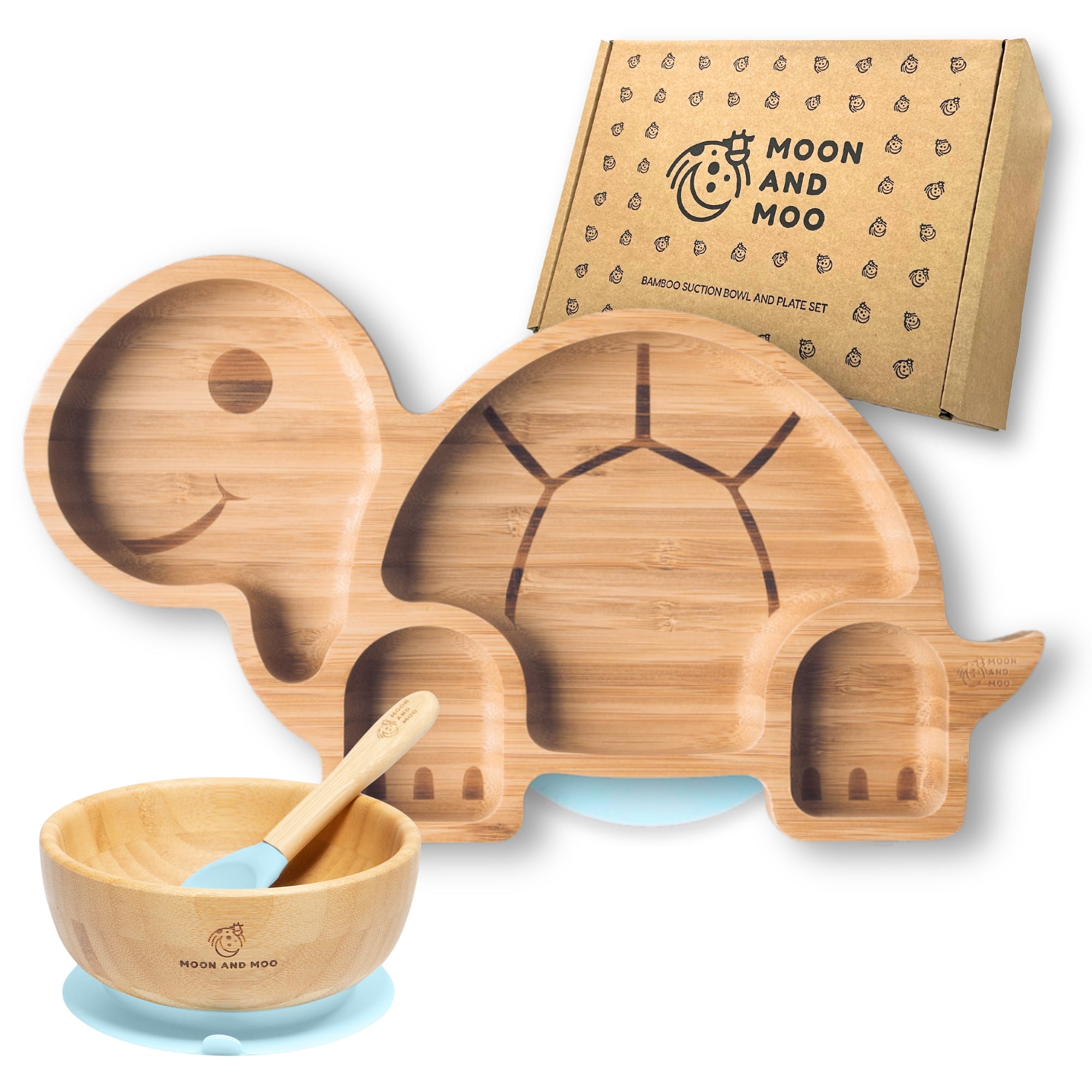 Bamboo Suction Tortoise Plate & Bowl Set
