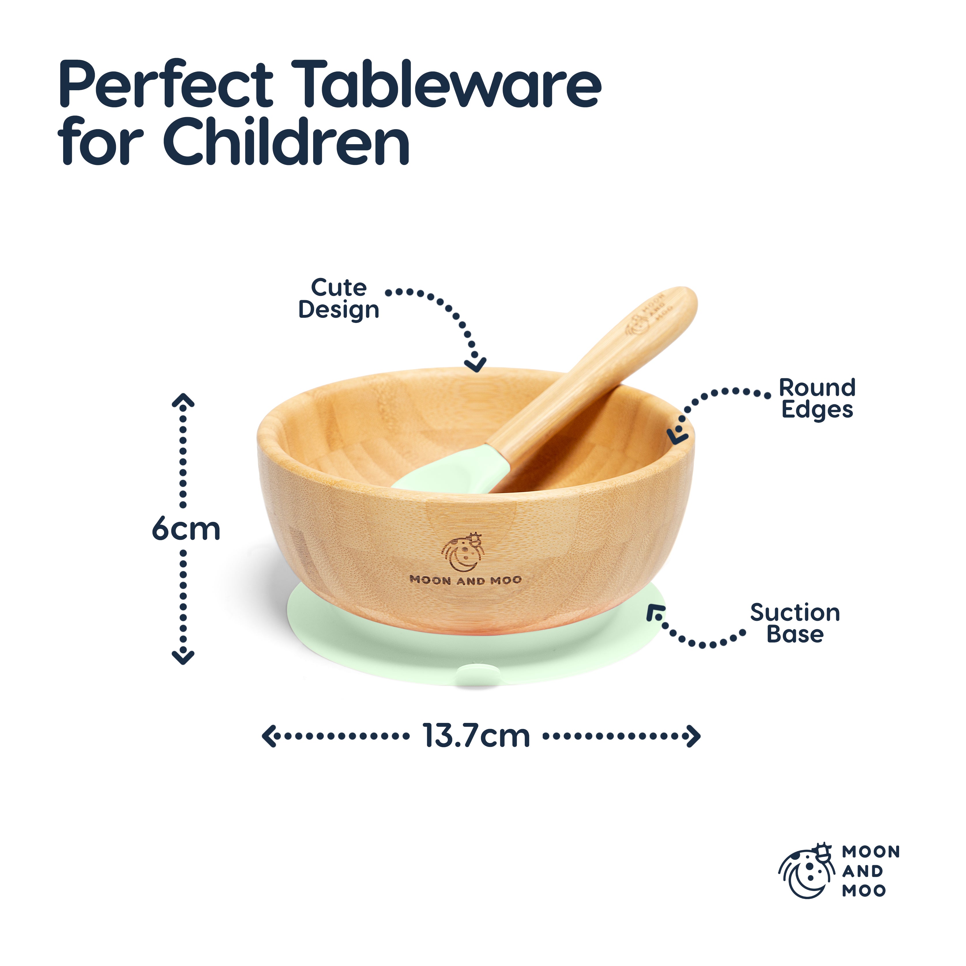 Bamboo Suction Cow Plate & Bowl Set