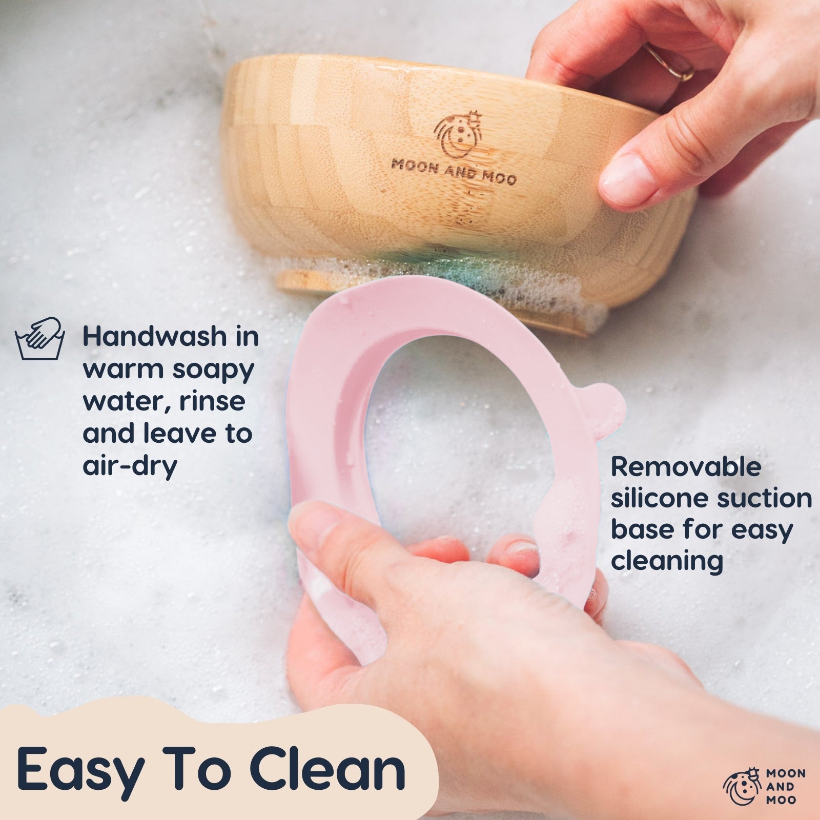 Bamboo Suction Hippo Plate & Bowl Set