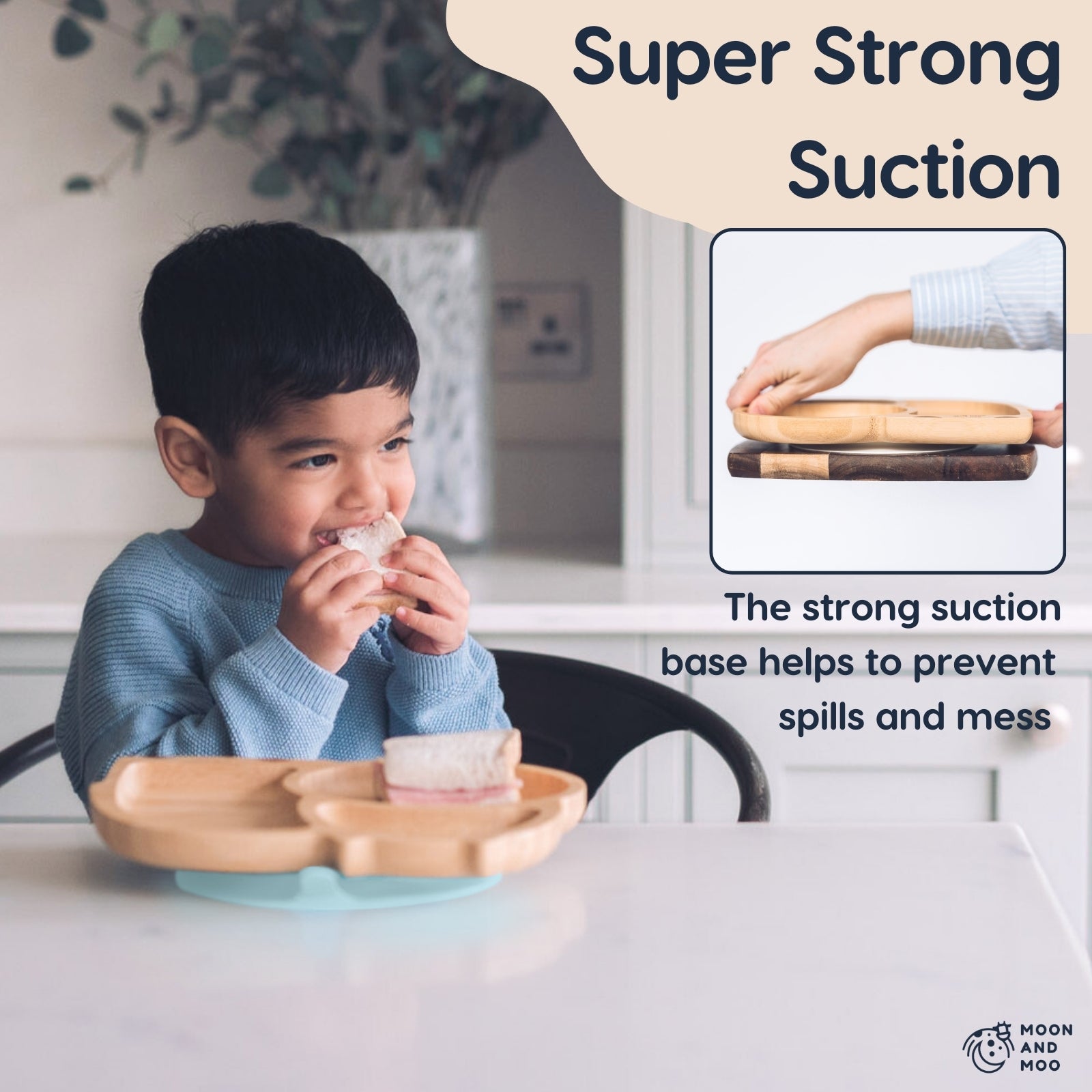Bamboo Suction Hippo Plate & Bowl Set